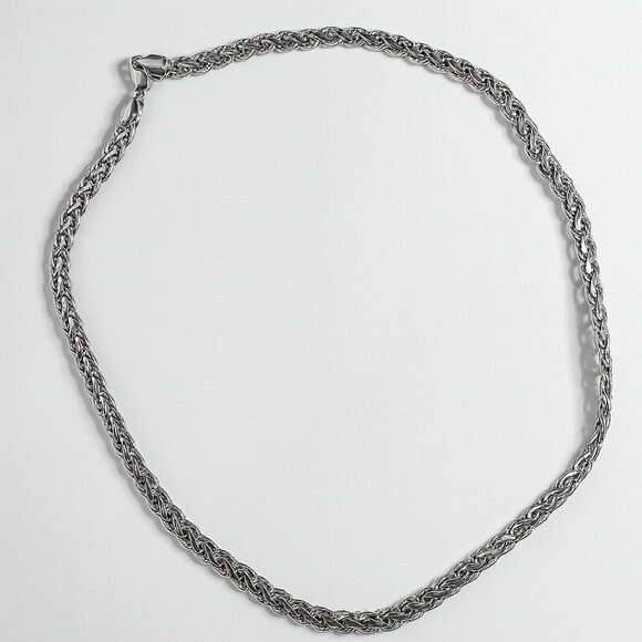 Other - Unisex 925 Signed Sterling Silver Chain Polished and‎ Texture Design 20 inches
